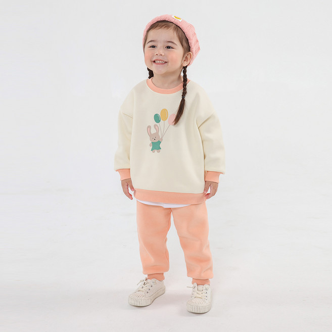 KIDSCOMO 兒童刷毛泡泡上下衣套裝