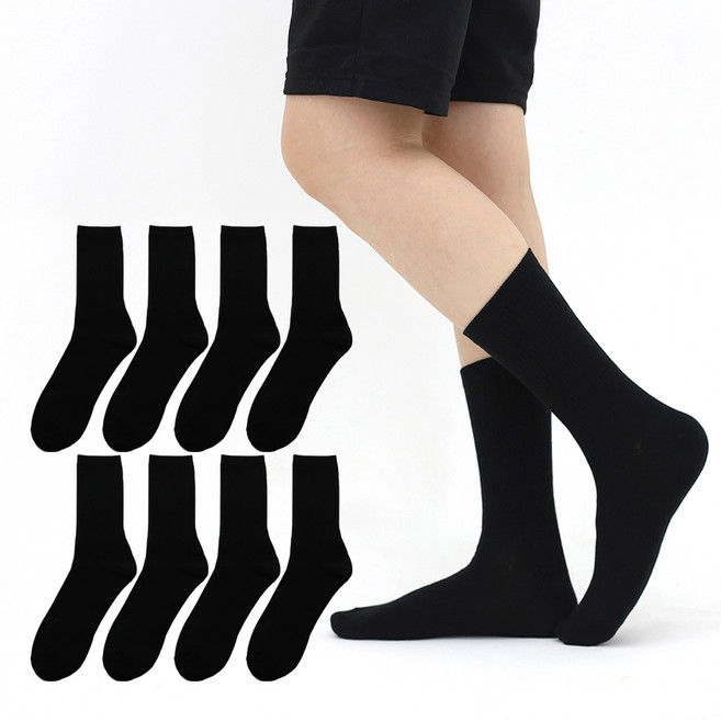 이지레그 남성용 스포츠 밴딩 논쿠션 장목 무지 양말 8켤레