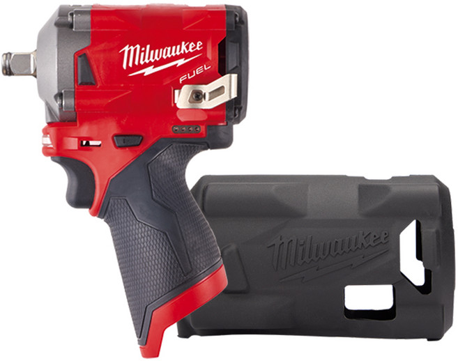 Milwaukee 美沃奇 鋰電無碳刷衝擊扳手M12 FIWF12-0C+安全保護盒, 1套