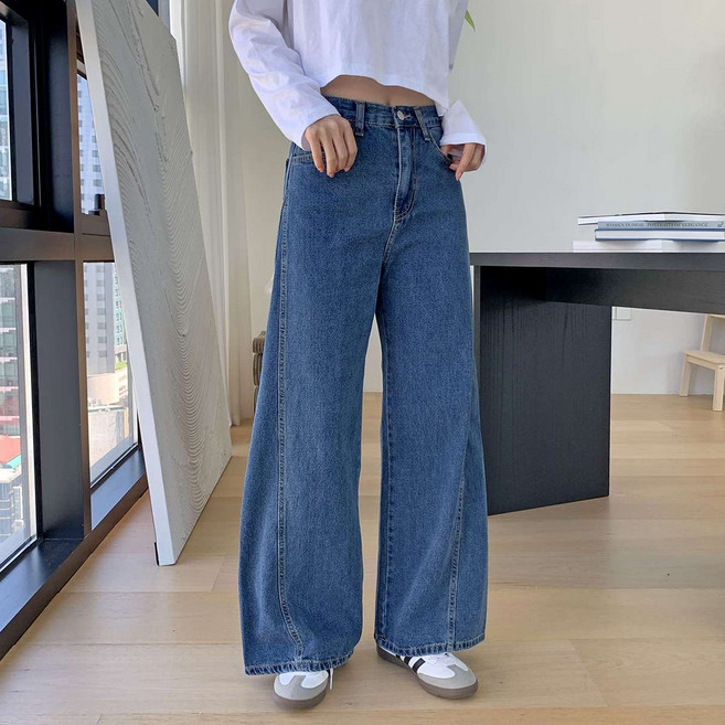 여성용 라이기 사이드 절개 라인 와이드 팬츠 cppt15460k59