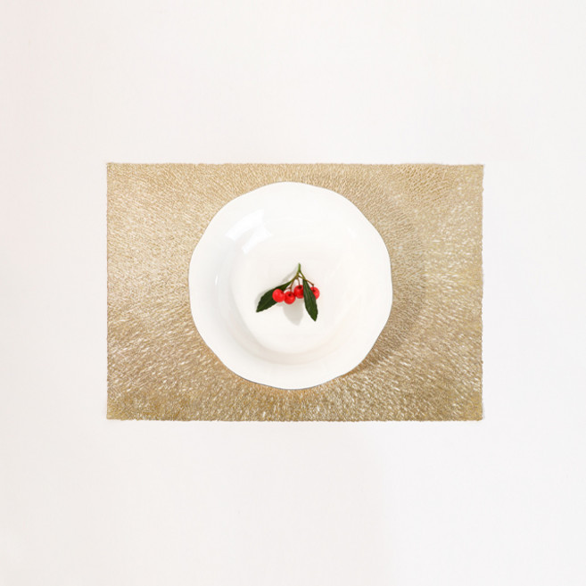 직작 카펠리니 사각 테이블매트, 골드, 1개, 45 x 30 cm