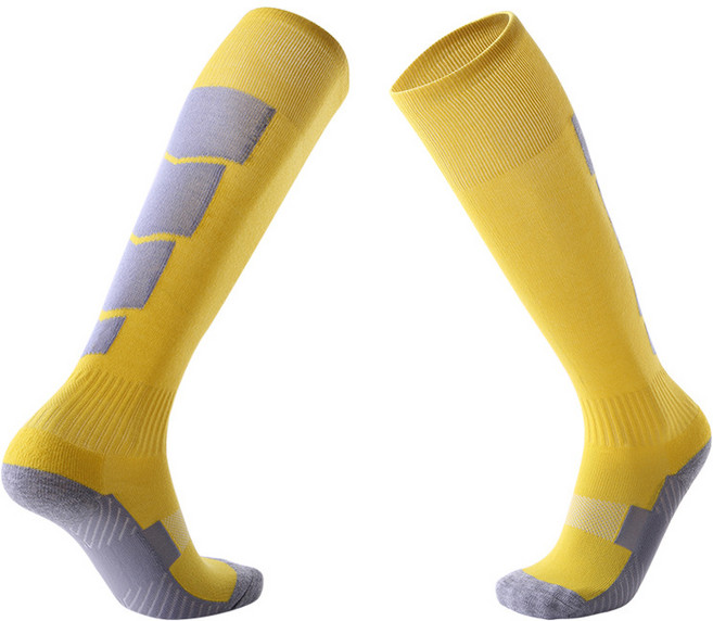 스포츠 농구 축구 두꺼운 무릎 승마양말, 04 노란색, 1개