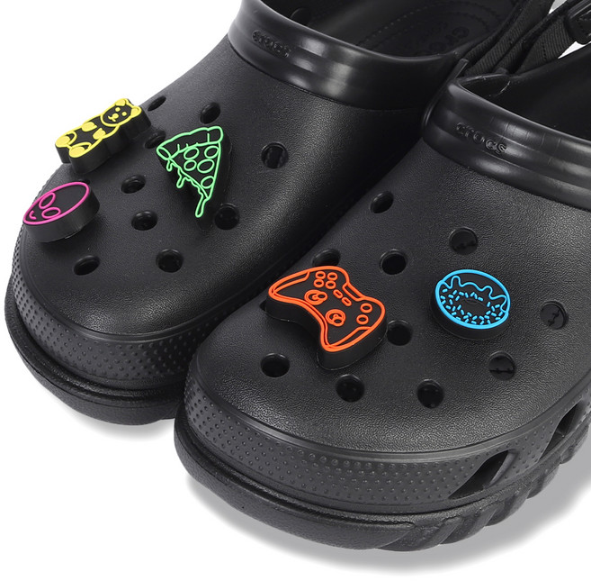 crocs 卡駱馳 Jibbitz 霓虹遊戲 5件組 2 10012944, 1套, 混合色