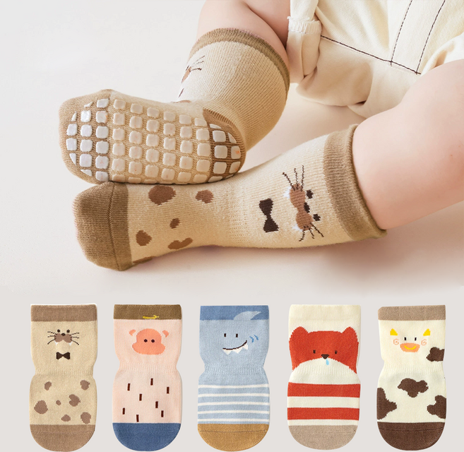 IBboom 迷你動物防滑襪5件組 JB06