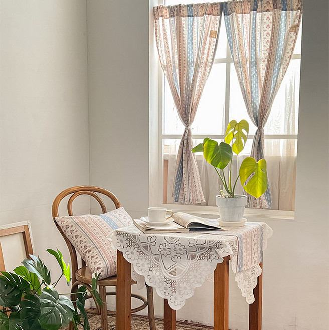 메종텍스타일 보엔 에스닉 린넨코튼 작은 가리개커튼