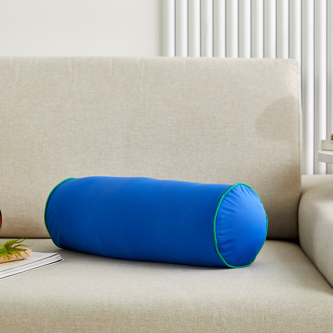 모던하우스 3도씨 익스트림쿨 원통형 쿠션, 솔리드 블루