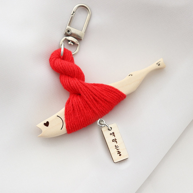 마켓유니버스 액막이명태 명구 키링, 레드+하트눈 액막는중, 1개