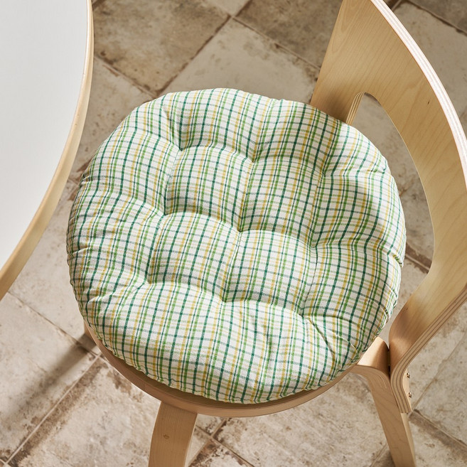 모던하우스 L 선염체크 원형방석