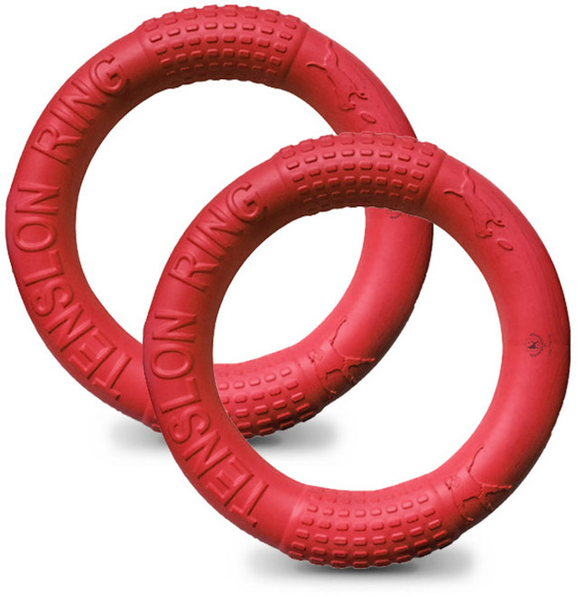 딩동펫 강아지 플러피 프리스비 링 장난감, 레드, 2개