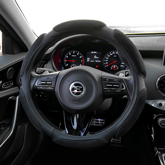 지노운 메쉬 레더 핸들커버, 블랙