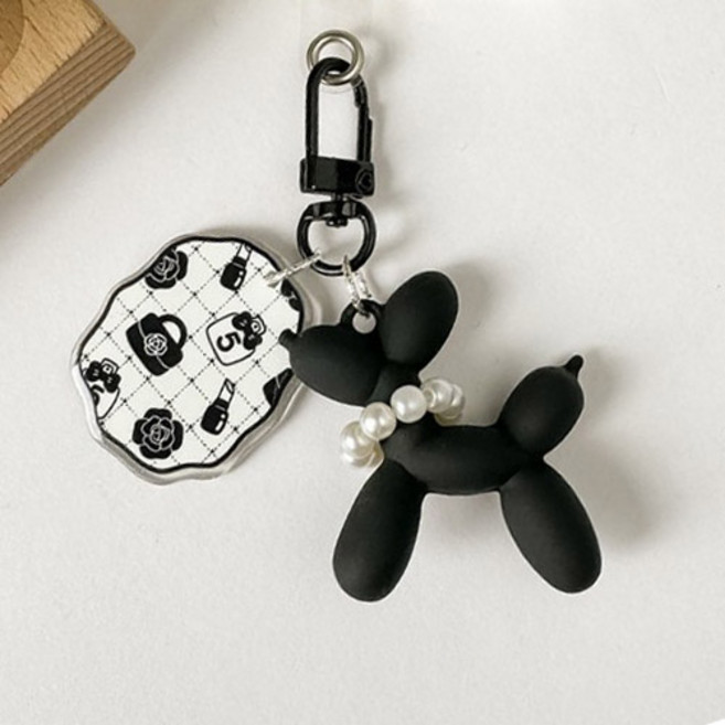 버블리데이 블랙 강아지키링 가방 참장식