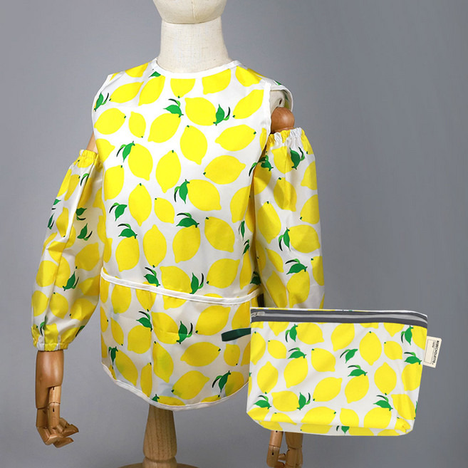 베베슈에뜨 아동용 방수 민소매 앞치마 + 토시 + 파우치 세트