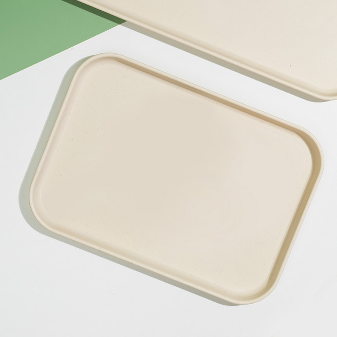 코지테이블 제로웨이스트 파스텔 트레이 카페 사각 쟁반, 아이보리, 1개