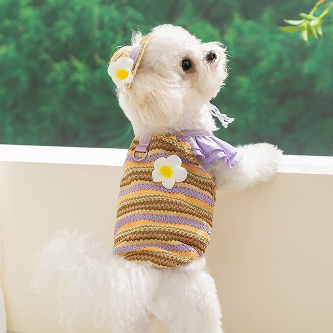 아티펫 플라워 메쉬 숄더 레이스 모자 포함 견인 셔츠, 퍼플, 1개