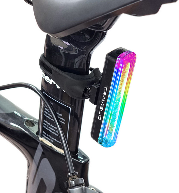 트레벨로 갤럭시 테일 14모드 자전거 후미등, 레인보우, 1개