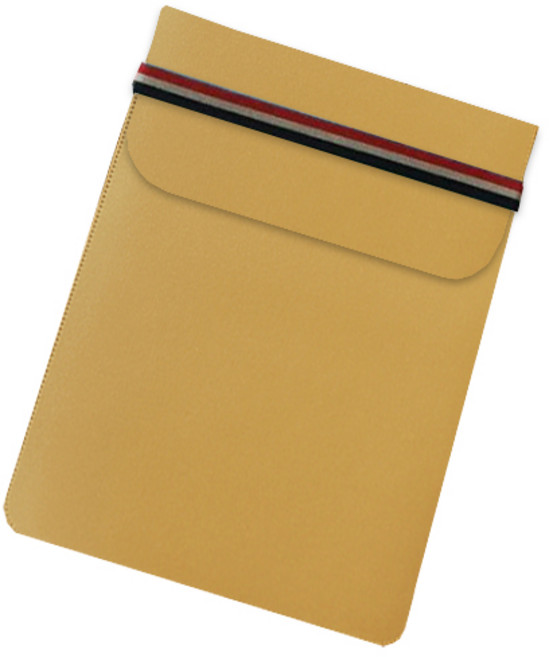 코쿼드 LG그램 노트북 밴드 가죽 파우치, 옐로우브라운, 1개