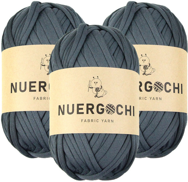JSTrading 누에르고치 패브릭 얀 뜨개실 100g, 28 차콜, 3개