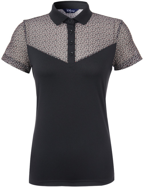 디즈니골프 여성용 시스루 카라 반팔 티셔츠 DL2LTS034