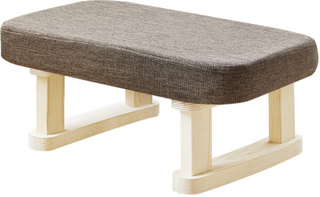 HYPER PLANET 實木布面腳凳, 棕色