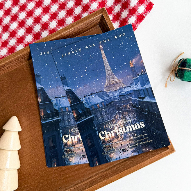 베스트팩 크리스마스 홀리 나잇 포토카드, 윈터 파리, 30개