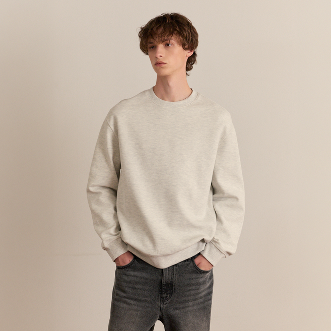 MIND BRIDGE 男女通用斜紋字母寬鬆大學T恤 MZTS6150