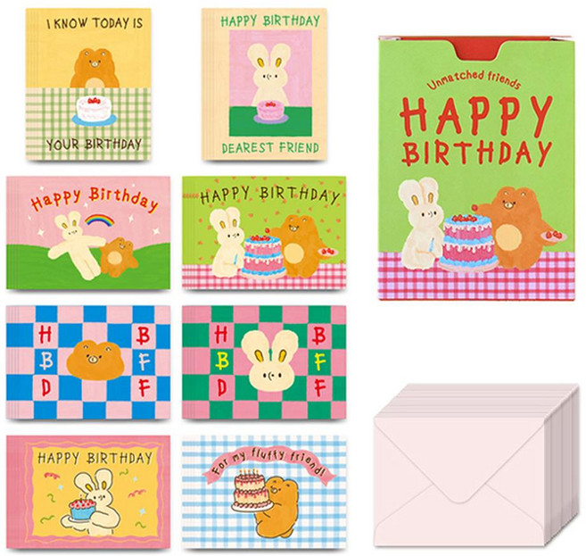 Monolike Unmatched Friends 生日快樂留言卡組 Series 1, 1組, 多色