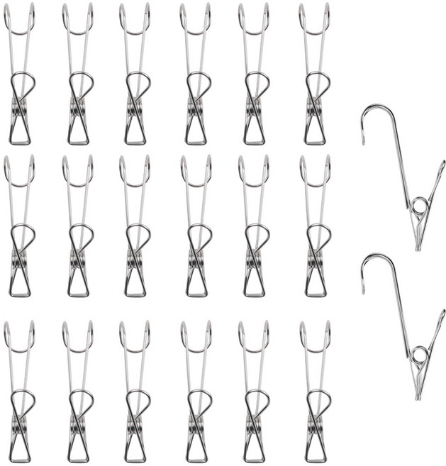 라이크하우스 스테인레스 멀티 집게, 실버, 20개