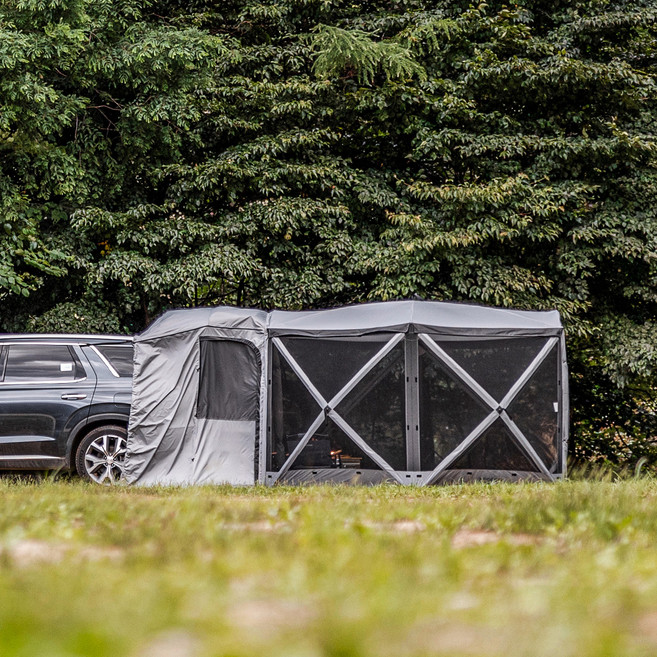 아이두젠 옥타곤 도킹 트렁크 카 쉘터 차박 자립형 돔 타프쉘 텐트, 라이트 그레이, 5인용