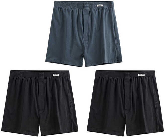 ONE BOY 冰感A級抗菌空氣感寬鬆四角內褲 3件組