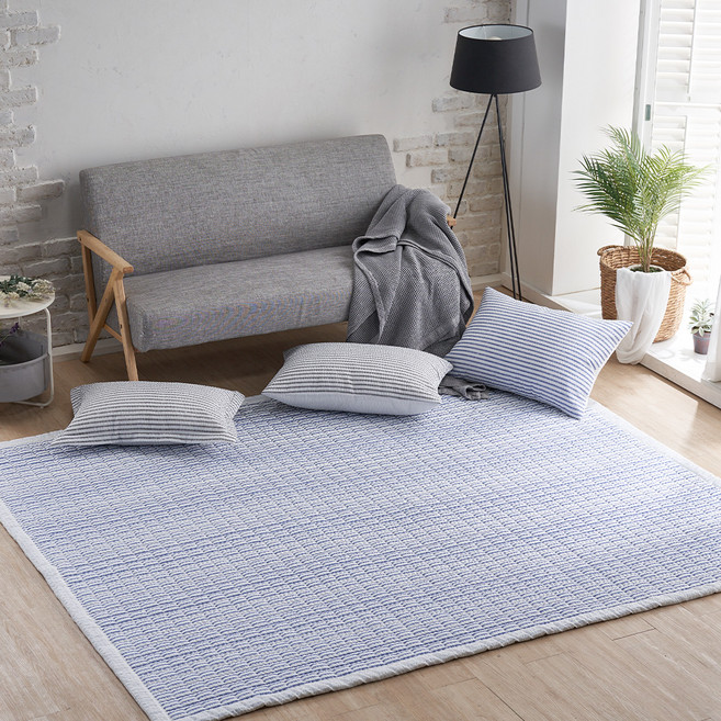 아이닉스 마린 시어서커 시원한 냉감 누빔패드, 블루