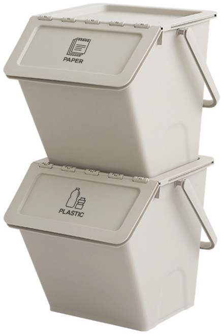 네이쳐리빙 모던데일 더 깊어진 재활용 분리수거함, 베이지