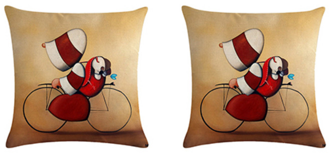 도란도란 빨간모자 친구 이야기 인테리어 쿠션 커버 2p