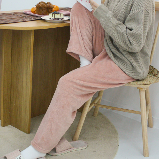 파란 밍크 보드라미 수면 잠옷 바지