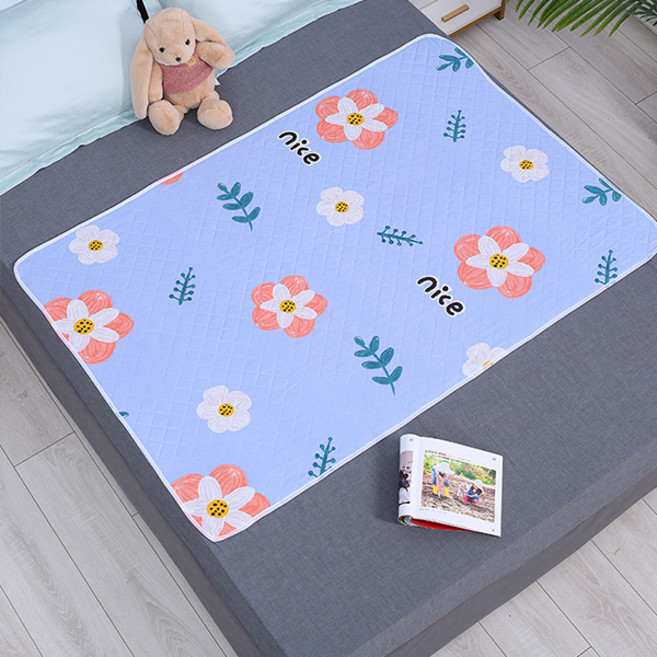 조이멀티 MK 성인용 환자케어 누빔실버 방수패드, 블루꽃