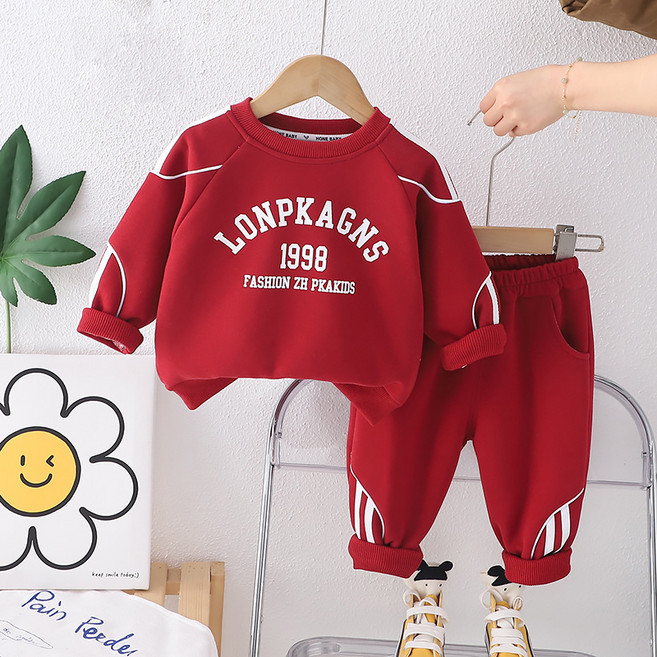 Bebeniz 線條印花大學T + 長褲套裝