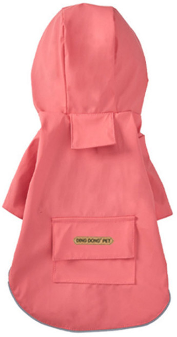 딩동펫 반려동물 뒷포켓 방수 우비, 핑크, 2XL