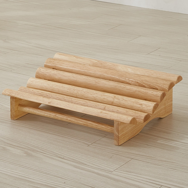 조은세상 에디스 통 원목 발받침대 둥근 소, 네추럴