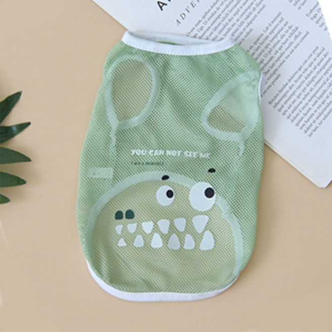 레드퍼피 강아지 까꿍쿨 메쉬 나시, 그린, 1개