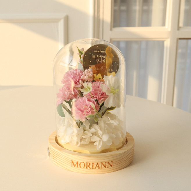 모리앤 언제나 사랑해 유리돔 조명, 베이비핑크