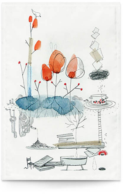 찍찍이 귀여운 수채화 다용도 가림막 커튼