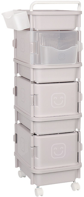 리빙스마일 포켓도어 기저귀정리함 4단, 크리스탈 베이지, 1개