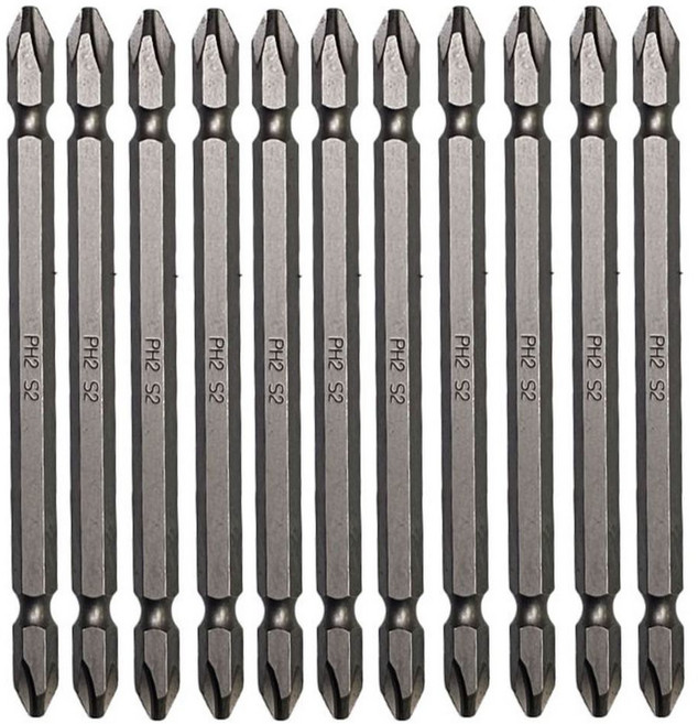 StanMan 六角柄磁性雙頭十字螺絲起子批頭 110mm PH2, 10個