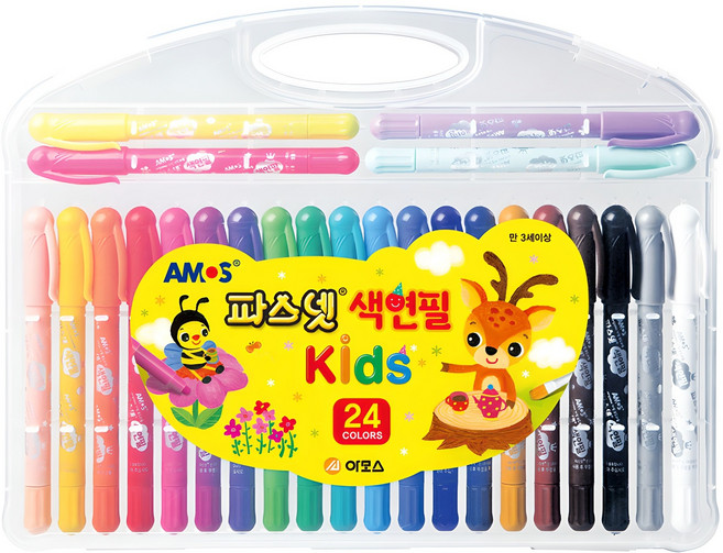 AMOS 阿摩司 帕斯奈特兒童色鉛筆, 1組, 24色