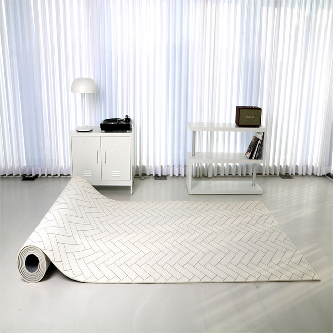 맘앤마음 셀프시공 유아 롤매트, 헤링본화이트