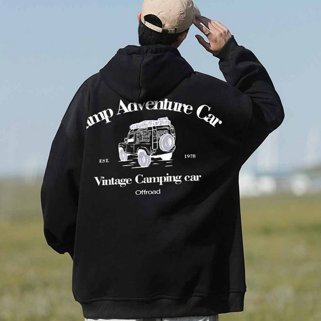 엠씨티 남녀공용 쭈리면 빅사이즈 오버핏 캠핑지프 후드티