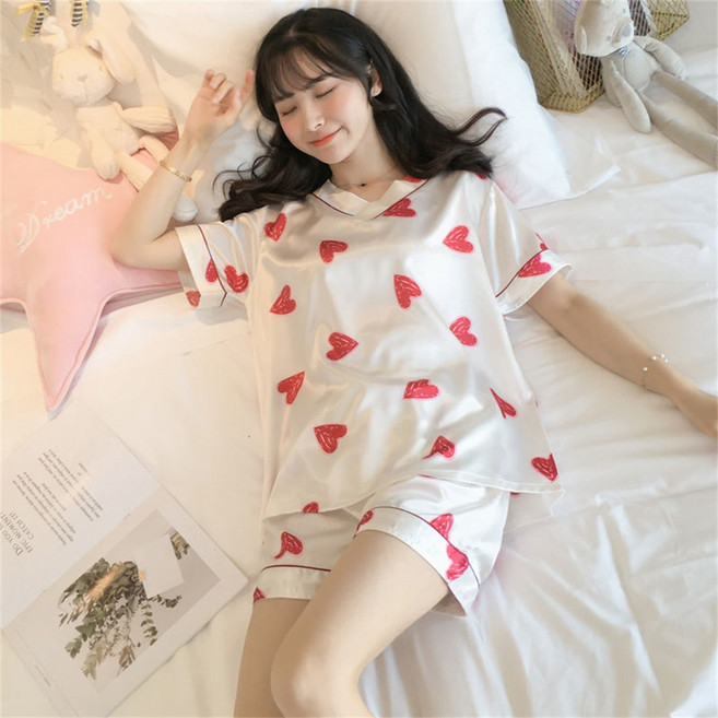 PEONIST 女性寬鬆版型絲質居家服睡衣