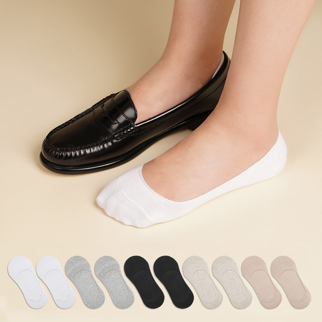 Sockpiens 女性用 絕對不脫落 淺口隱形襪 10雙組