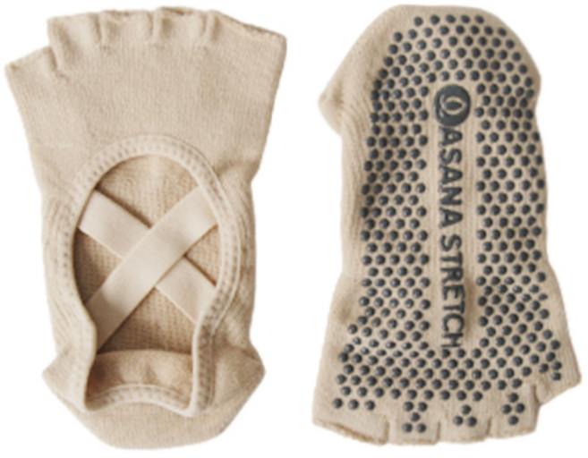 아사나 크로스리본 하프 토우 발가락 요가 필라테스 양말