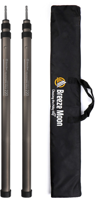 브리즈문 텔레스코픽 슬라이드 텐트 타프 폴대 티타늄 그레이 2p + 전용가방 세트, 1세트