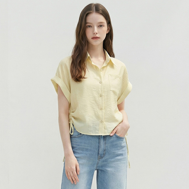 부루앤쥬디 여성용 G 옆스트링 롤업 셔츠 BOSFSHE02C